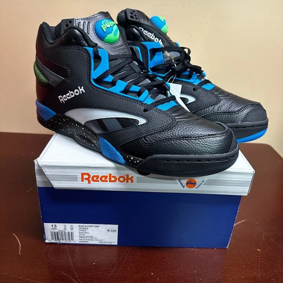 Size‎ 12 Reebok Shaq Victory Pump Mens Black Blue Athletic Tennis Shoe H06491 Reebok Shaq Victory Pump Basketball Shoes Black H06491 | eBay main image 4